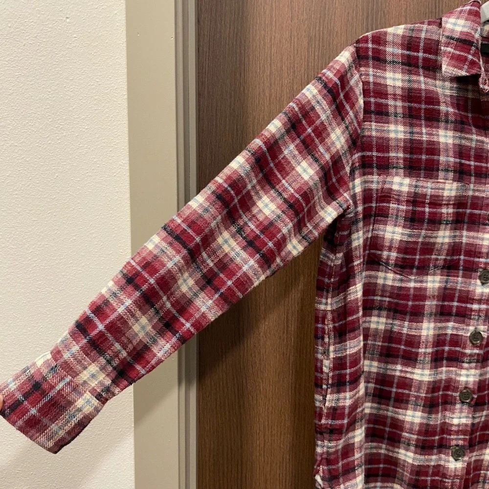 MADEWELL Flannel Sunday Shirt in Mahaska Plaid Size XS Textured Cotton Flannel - Picture 5 of 10